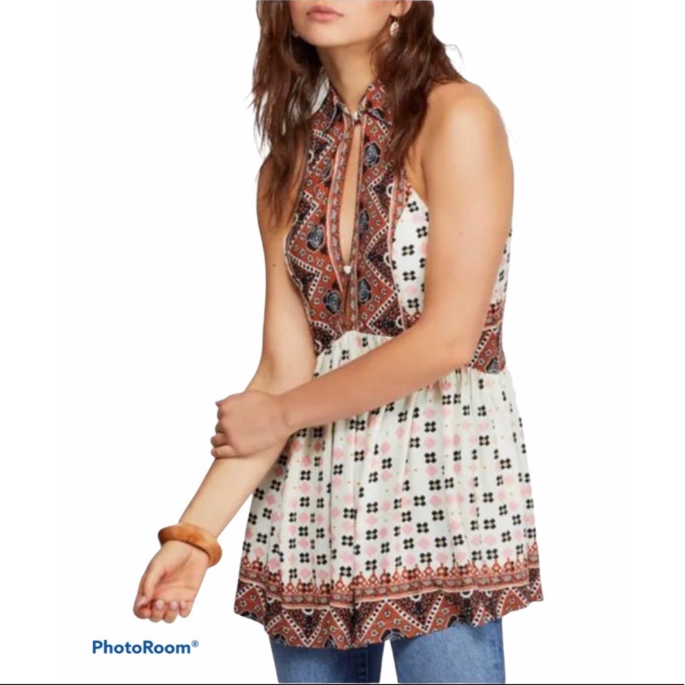 Free People Mixed Print Tunic Size S